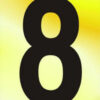 Numeral No 8 50mm Black On Gold (Per EACH)