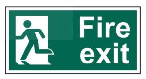 Sign Fire Exit Self Adhesive 400x200 (Per EACH)
