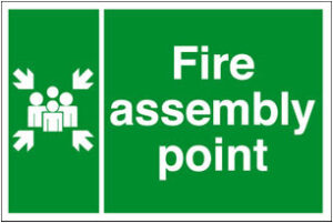 Sign Fire Assembly Point Self Adhesive 300x200 (Per EACH)