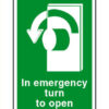 Sign Pic 'Turn To Open' Left Self Adhesive 100x150 (Per EACH)