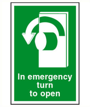 Sign Pic 'Turn To Open' Left Self Adhesive 100x150 (Per EACH)