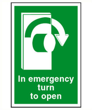 Sign Pic 'Turn To Open' Right Self Adhesive 100x150 (Per EACH)