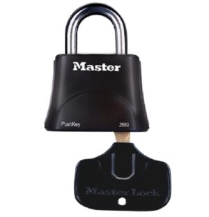 MASTER LOCK MLK2650 Pushkey Easy Use Padlock 60mm Black (Per EACH)