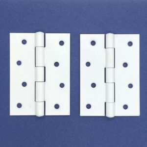 Steel Butt Hinge 100mm Epoxy White (Per PAIR)