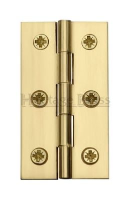 HERITAGE BRASS HG99-120-PB Solid Drawn Brass Butt Hinge 63x35x1.4mm Polished Brass (Per HINGE)
