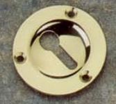 Escutcheon Key Round Sunk 51mm Polished Brass (PAIR)
