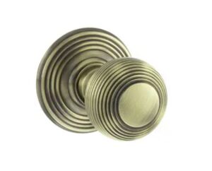 ATLANTIC OE50RMKAB Ripon Reeded Mortice Knob Antique Brass (PAIR)