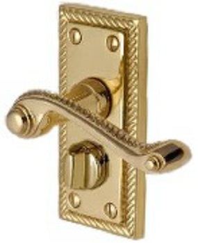 Georgian Lever Privacy Furniture 111x51mm Pol Brass (Per SET)