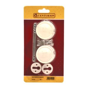 CENTURION Plastic Rim/Mortice Knob Furniture White (SET)