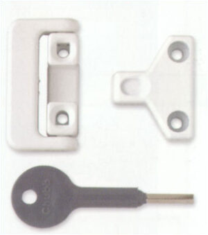Window Metal Case Lock & Key Wht (PK 2)