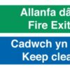 Sign Fire Exit Keep Clear English/Welsh Plas 600x200 (Per EACH)