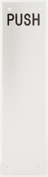 Push Plate 1.5mm 300x75mm 'Push' Aluminium' (Per EACH)