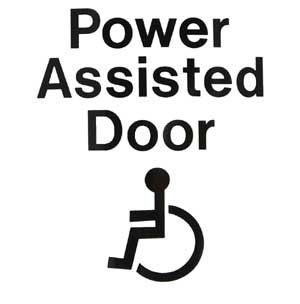 Sign Power Assisted Door Self Adhesive 150x150 (Per EACH)